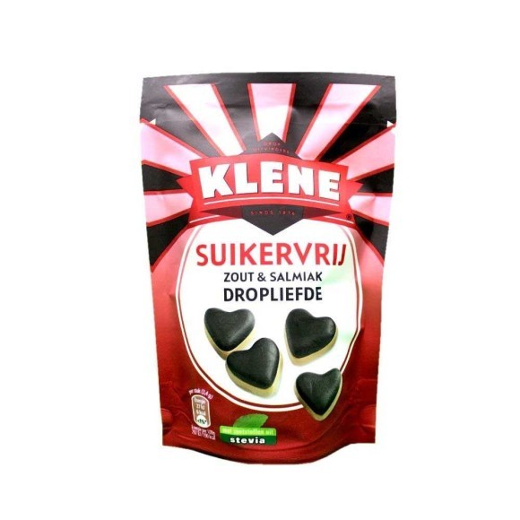 Klene Suikervrij Zout&Salmiak Dropliefde / Corazones de Regaliz Salado sin Azúcar 90g Klene Suikervrij Zout&Salmiak Dropliefde / Corazones de Regaliz Salado sin Azúcar 90g