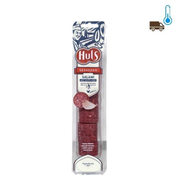 Huls Gesneden Salami met Knoflook / Sliced Salami with Garlic 230g Huls Gesneden Salami met Knoflook / Sliced Salami with Garlic 230g