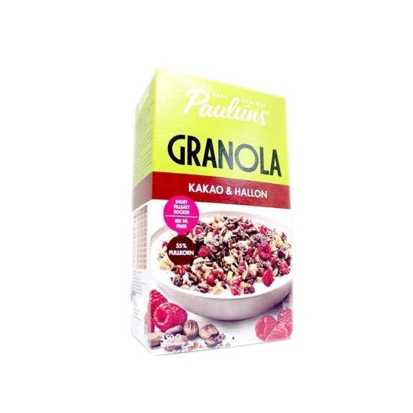 Pauluns Granola Kakao & Hallon 450g/ Granola Cocoa and Raspberries Pauluns Granola Kakao & Hallon 450g/ Granola Cocoa and Raspberries
