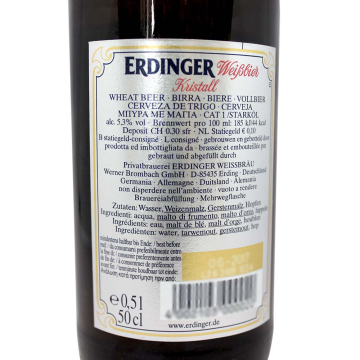 Erdinger Kristall / Cerveza de Trigo 0,5L