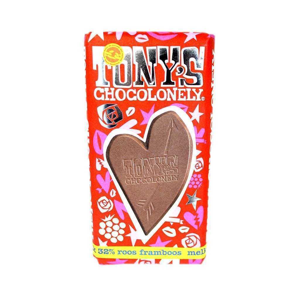 Tony's Chocolonely 32% Roos Framboos 180g/ Rose Raspberry Chocolate