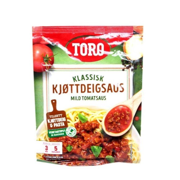 Toro Klassisk Kjøttdeigsaus / Minced Meat Sauce 58g Toro Klassisk Kjøttdeigsaus / Minced Meat Sauce 58g