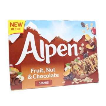 Alpen Fruit, Nut & Chocolate Cereal Bars / Barritas de Cereales con Chocolate y Frutas x5