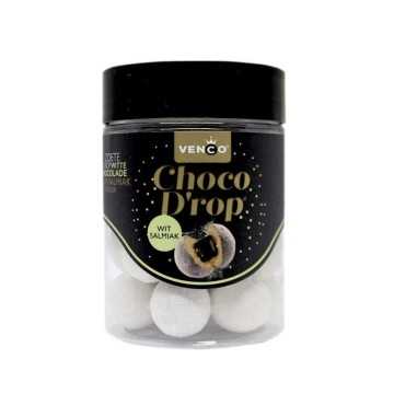 Venco Choco Drop Wit Salmiak / White Chocolate Balls Filled with Licorice 146g