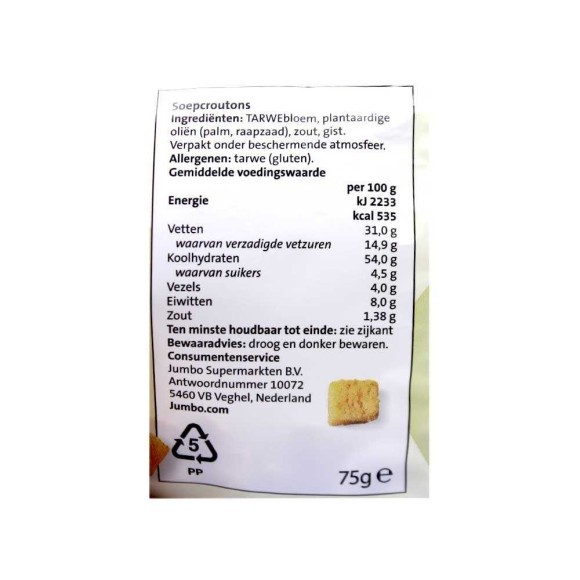 CostaBlanca Naturel Soepcroutons / Picatostes para Sopa 75g CostaBlanca Naturel Soepcroutons / Picatostes para Sopa 75g