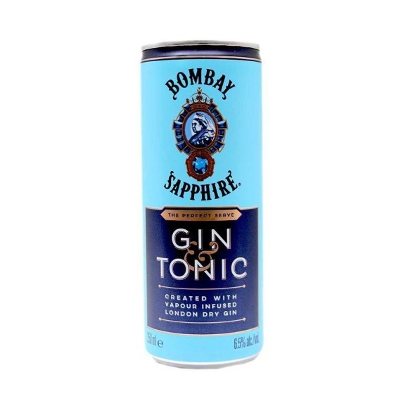 Bombay Sapphire Gin&Tonic 6,5% alc / Gin Tonic 250ml Bombay Sapphire Gin&Tonic 6,5% alc / Gin Tonic 250ml