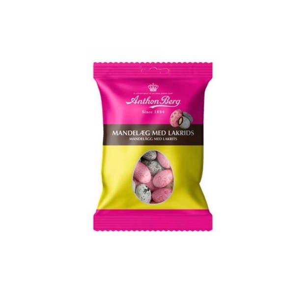 Anthon Berg Mandelägg Lakrits / Chocolate Eggs with Almonds and Licorice 80g Anthon Berg Mandelägg Lakrits / Chocolate Eggs with Almonds and Licorice 80g