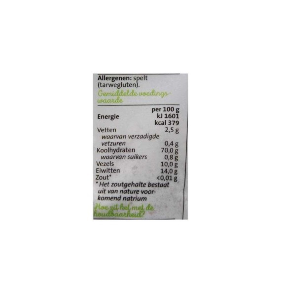 CostaBlanca Biologisch Speltmeel / Spelt Flour 400g CostaBlanca Biologisch Speltmeel / Spelt Flour 400g