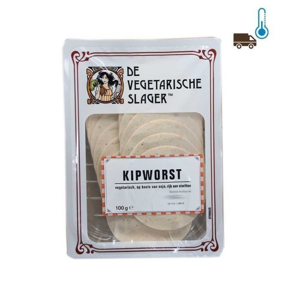 De Vegetarische Slager Kipwrost / Vegan Sliced Sausage 100g De Vegetarische Slager Kipwrost / Vegan Sliced Sausage 100g