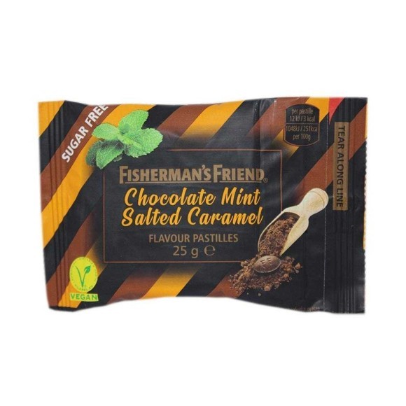 Fisherman’s Friend Chocolate Mint Salted Caramel / Caramelos Mentolados de Chocolate y Caramelo Salado 25g Fisherman’s Friend Chocolate Mint Salted Caramel / Caramelos Mentolados de Chocolate y Caramelo Salado 25g