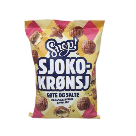 Snop! Sjokokrønsj Søte og Salte / Snacks de Maíz con Chocolate 200g Snop! Sjokokrønsj Søte og Salte / Snacks de Maíz con Chocolate 200g