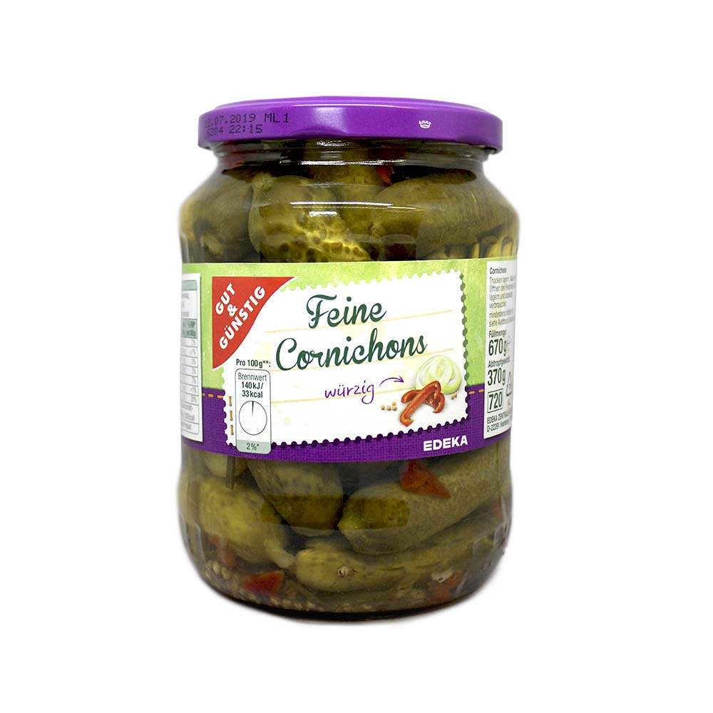 Gut&Günstig Feine Cornichons / Spicy Pickles 670ml