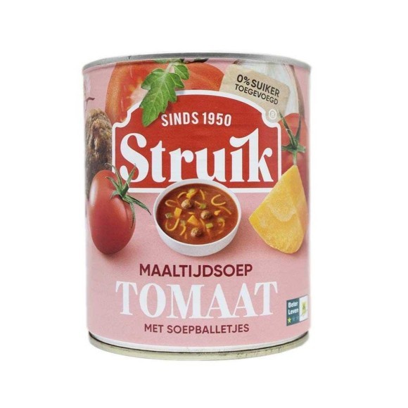 Struik Maaltijdsoep Tomaat met Soepballetjes / Sopa de Tomate con Albóndigas 810g Struik Maaltijdsoep Tomaat met Soepballetjes / Sopa de Tomate con Albóndigas 810g