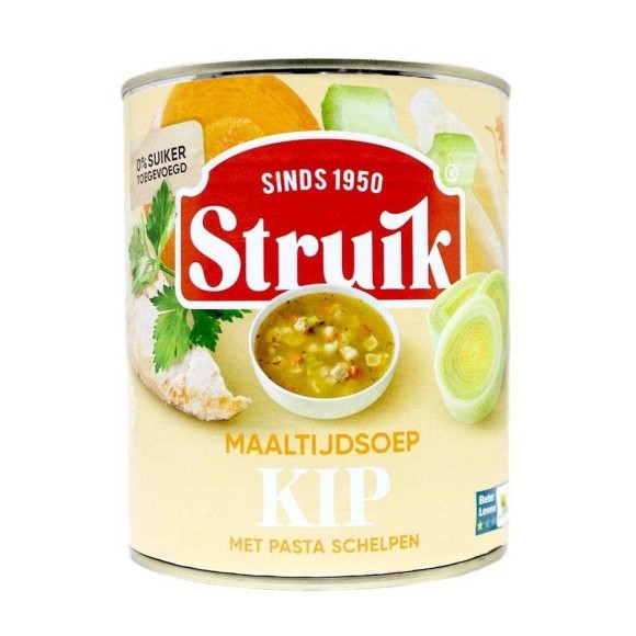 Struik Maaltijdsoep Kip met Pasta Schelpen / Sopa de Pollo con Pasta 810g Struik Maaltijdsoep Kip met Pasta Schelpen / Sopa de Pollo con Pasta 810g