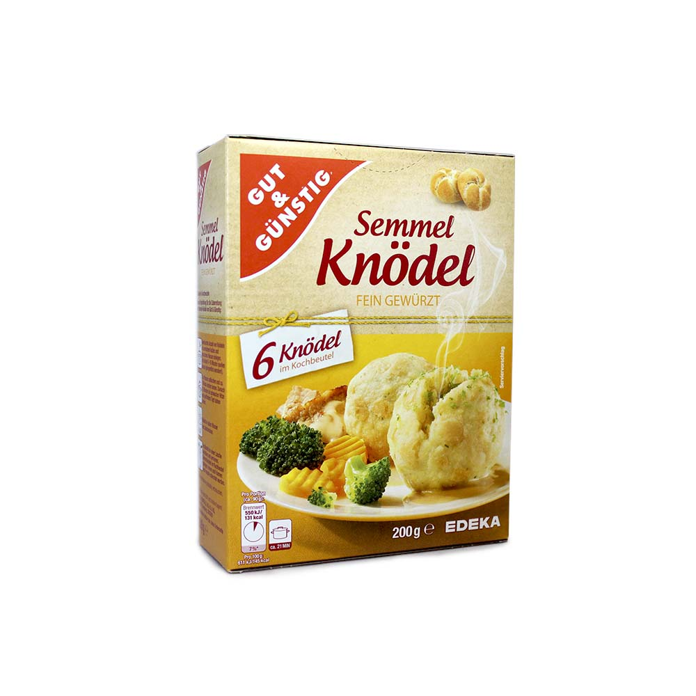 Gut&Günstig Semmel Knödel fein Gewürzt / Preparado para Albóndigas de Sémola de Trigo x6