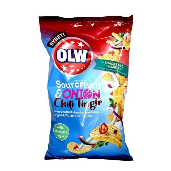 Olw Chips Sourcream&Onion Chili Tingle / Potato Crisps 175g Olw Chips Sourcream&Onion Chili Tingle / Potato Crisps 175g