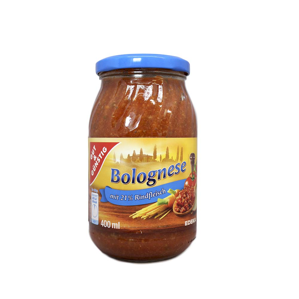 Gut&Günstig Bolognese mit 21% Rindfleisch / Bolognese Sauce 400ml