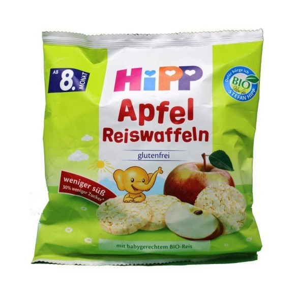 Hipp Apfel Reiswaffeln / Tortitas de arroz de manzana y frambruesa para niños 30g Hipp Apfel Reiswaffeln / Tortitas de arroz de manzana y frambruesa para niños 30g