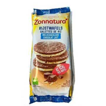 Zonnatura Rijstwafels melkchocolade / Milk and Chocolate Rice Cakes 100g