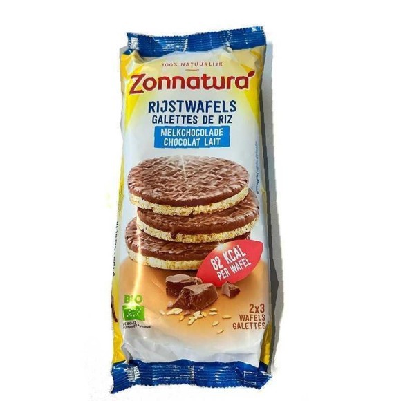 Zonnatura Rijstwafels melkchocolade / Tortitas de arroz con chocolate con leche 100g Zonnatura Rijstwafels melkchocolade / Tortitas de arroz con chocolate con leche 100g