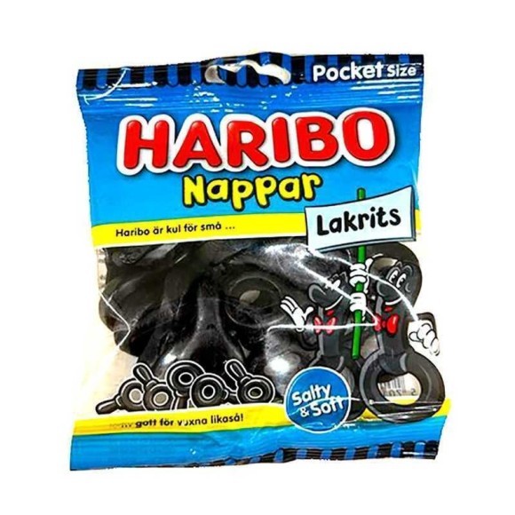 Haribo Nappar Liquorice / Golosinas Regaliz 80g Haribo Nappar Liquorice / Golosinas Regaliz 80g