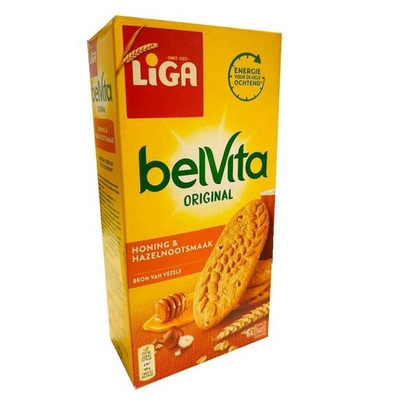 Liga BelVita Original Honing & Hazelnootsmaak / Cookies with Honey and Hazelnuts 300g Liga BelVita Original Honing & Hazelnootsmaak / Cookies with Honey and Hazelnuts 300g
