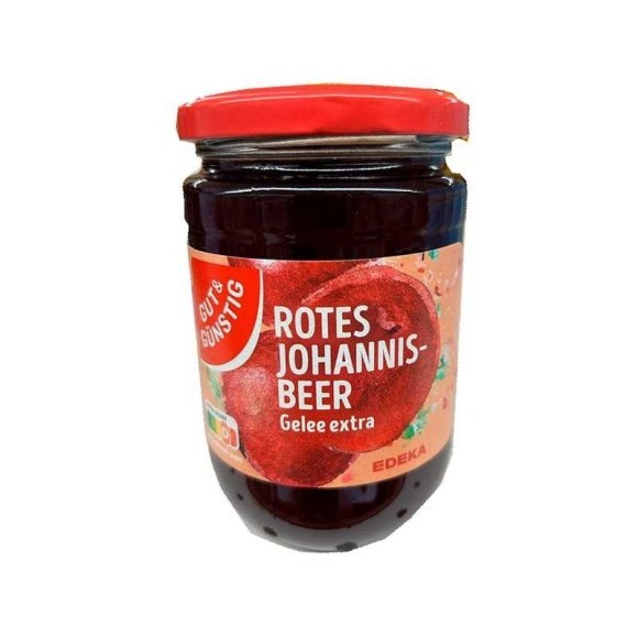 Gut&Günstig Rotes Johannisbeer Gelee Extra / Mermelada de Grosellas 450g Gut&Günstig Rotes Johannisbeer Gelee Extra / Mermelada de Grosellas 450g