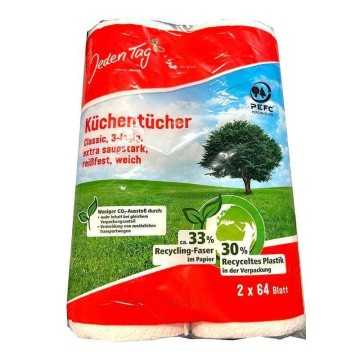 Jeden Tag Küchentücher 3-lagig / Kitchen Paper 3 Layers 2x64