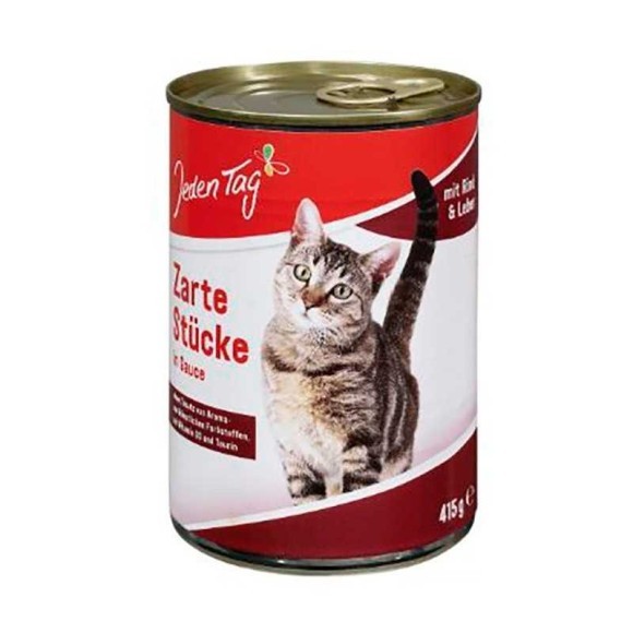 Jeden Tag Katzen Rind & Leber / Comida para Gatos sabor Carne de Res e Hígado 415g Jeden Tag Katzen Rind & Leber / Comida para Gatos sabor Carne de Res e Hígado 415g