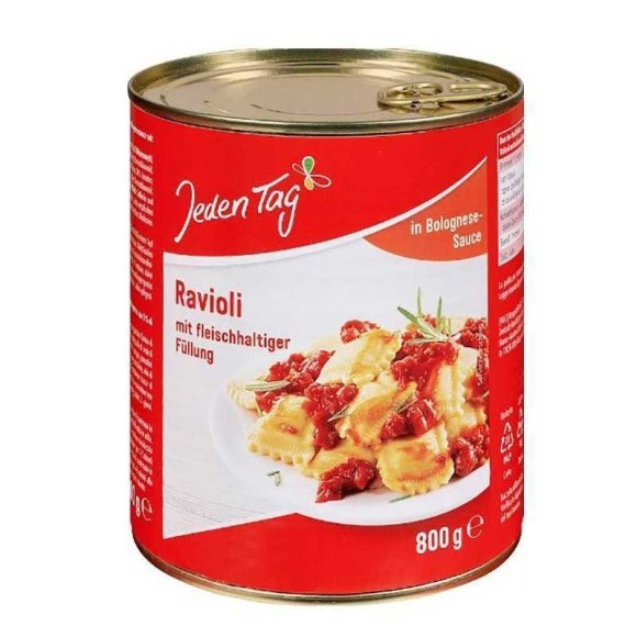 Jeden Tag Ravioli in Bolognese Sauce / Raviolis en Salsa Boloñesa 800g Jeden Tag Ravioli in Bolognese Sauce / Raviolis en Salsa Boloñesa 800g