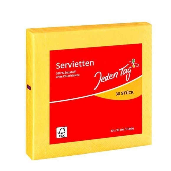 Jeden Tag Servietten Gelbe / Servilletas Amarillas x30 Jeden Tag Servietten Gelbe / Servilletas Amarillas x30