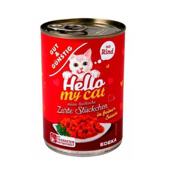 Gut&Günstig Zarte Stückchen Mit Rind in Soße / Cat Food Veal 415g Gut&Günstig Zarte Stückchen Mit Rind in Soße / Cat Food Veal 415g