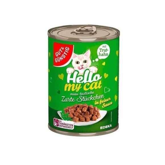Gut&Günstig Zarte Stückchen Trut-Hahn in Soße / Cat Food Turkey 415g Gut&Günstig Zarte Stückchen Trut-Hahn in Soße / Cat Food Turkey 415g