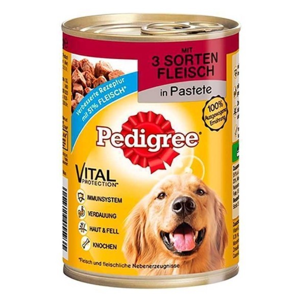 Pedigree Vital 3 Sorten Fleisch / Paté para Perros con 3 tipos de Carne 400g Pedigree Vital 3 Sorten Fleisch / Paté para Perros con 3 tipos de Carne 400g