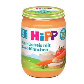 HiPP Gemüsereis mit Bio-Hühnchen / Pot with Rice, Chicken and Organic Vegetables 190g