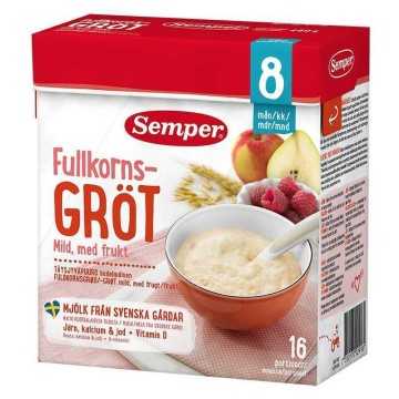 Semper Fullkornsgröt Mild med Frukt Från / Whole Grain Porridge with Fruits x16
