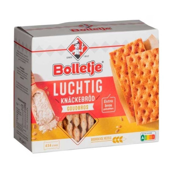 Bolletje Knackebrod Luchtig Goudbros / Pan Crujiente Nutural 240g Bolletje Knackebrod Luchtig Goudbros / Pan Crujiente Nutural 240g