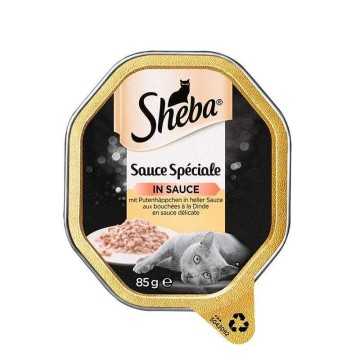 Sheba Selection in Sauce mit Rinderhäppchen / Cat Food in Sauce with Turkey Bits 85g