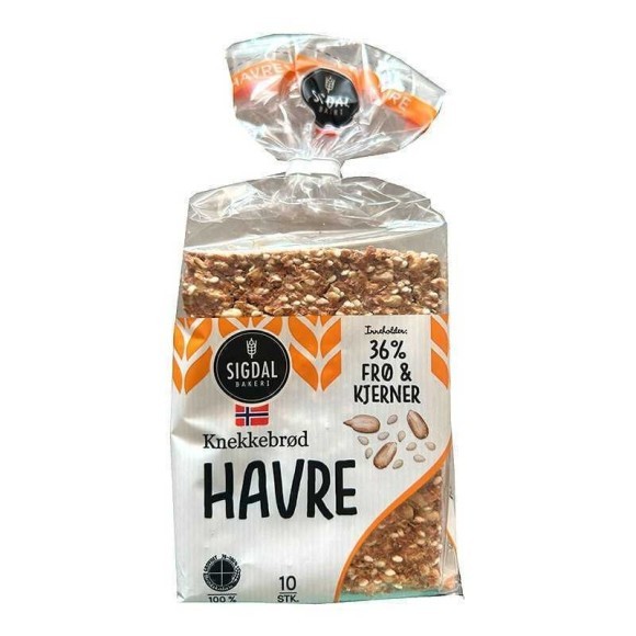 Sigdal Knekkebrød Havre / Crunchy Oat Bread Rich in Proteins and Fiber 220g Sigdal Knekkebrød Havre / Crunchy Oat Bread Rich in Proteins and Fiber 220g
