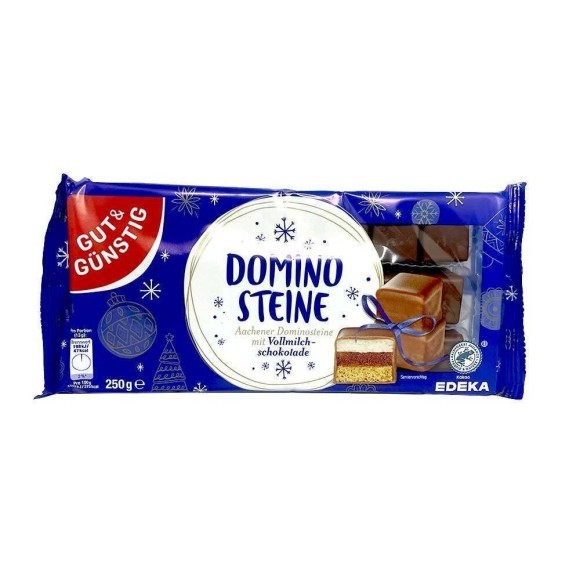Gut&Günstig Aachener Dominosteine VolmilchSchokolade / Cuadrados de Chocolate, Fruta y Mazapán 250g Gut&Günstig Aachener Dominosteine VolmilchSchokolade / Cuadrados de Chocolate, Fruta y Mazapán 250g