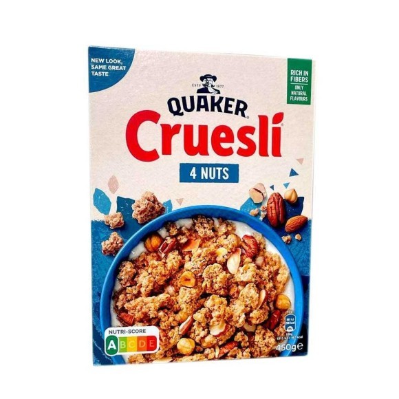 Quaker Cruesli 4 Nuts / Avena Con Nueces 450g Quaker Cruesli 4 Nuts / Avena Con Nueces 450g