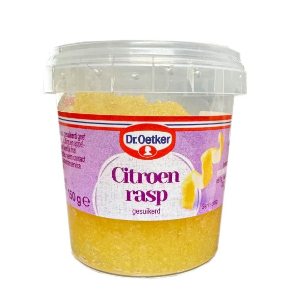 Dr.Oetker Citroen Rasp Gesuikerd / Ralladura De Limón Confitada 150g Dr.Oetker Citroen Rasp Gesuikerd / Ralladura De Limón Confitada 150g