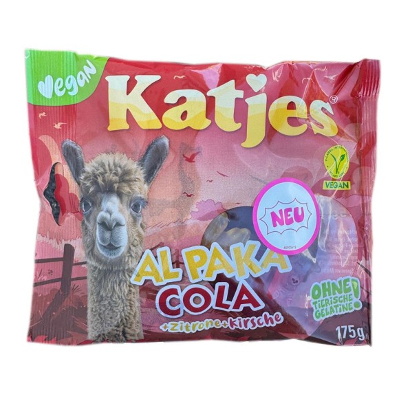 Katjes Alpaka Cola Zitrone Kirsche 175g / Vegan Cola, Lemon and Cherry Flavor Gummies Katjes Alpaka Cola Zitrone Kirsche 175g / Vegan Cola, Lemon and Cherry Flavor Gummies