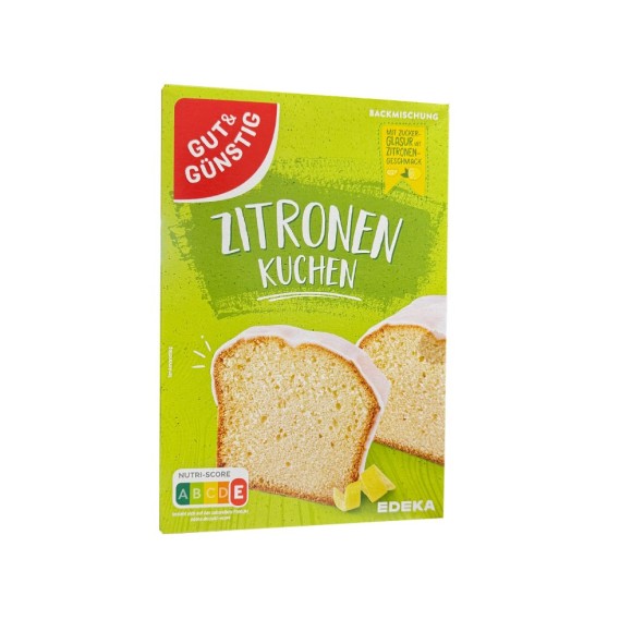 Gut&Günstig Zitronen-Kuchen mit Glasur / Mezcla para Bizcocho de Limón con Glaseado 500g Gut&Günstig Zitronen-Kuchen mit Glasur / Mezcla para Bizcocho de Limón con Glaseado 500g