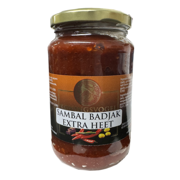 Koningsvogel Sambal Badjak Extra Heet 375g / Extra Spicy Paste for Sambal Badjak Koningsvogel Sambal Badjak Extra Heet 375g / Extra Spicy Paste for Sambal Badjak