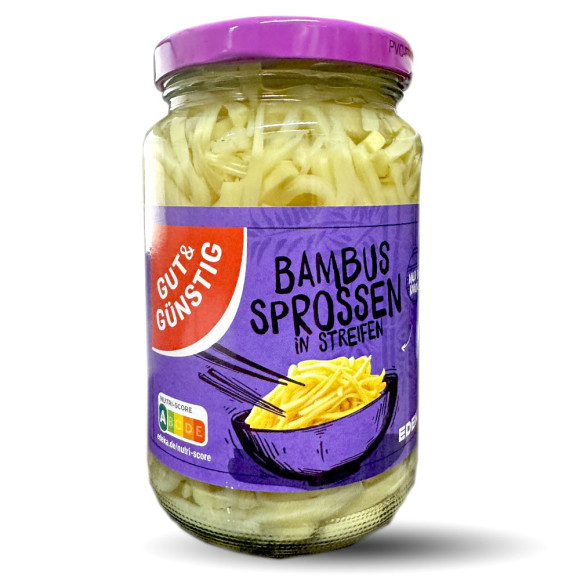 Gut&Günstig Bambus Sprossen in Sreifen / Bambú en Tiras 330g Gut&Günstig Bambus Sprossen in Sreifen / Bambú en Tiras 330g