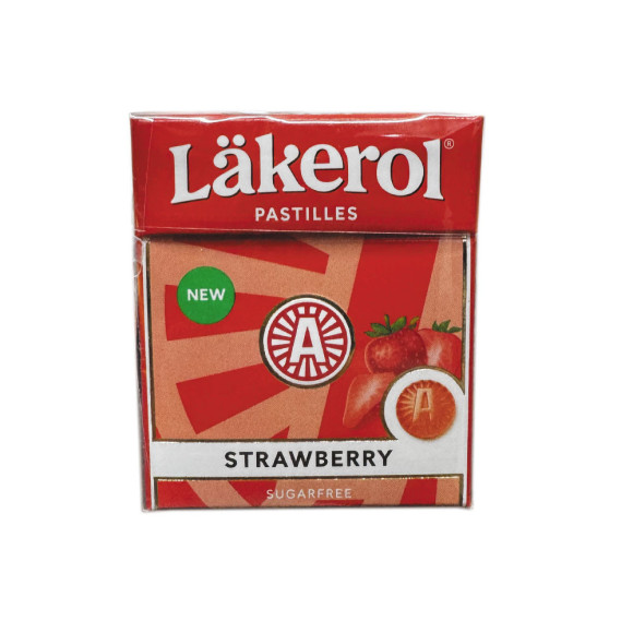 Läkerol Strawberry / Caramelos Sabor a Fresa Sin Azúcar 25g
