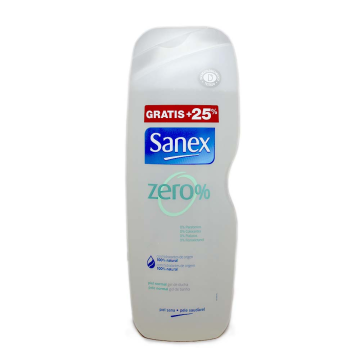 Sanex Zero 0% Gel de Ducha Piel Normal 600ml+150/ Shower Gel Paraben Free