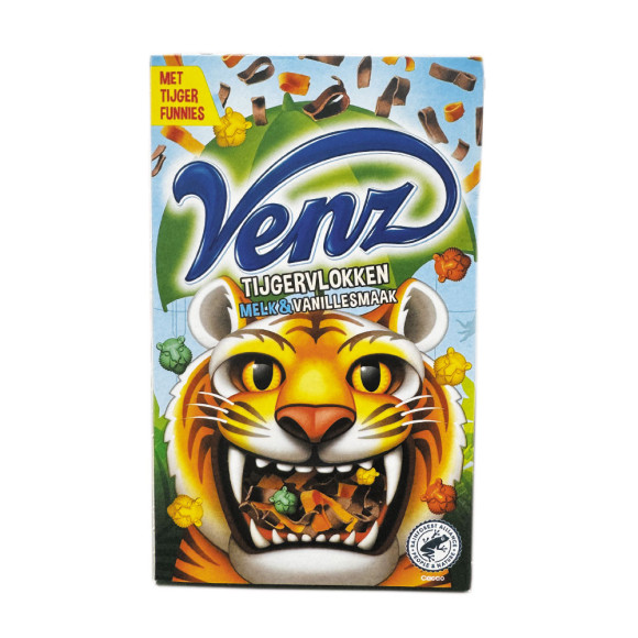 Venz Tijgervlokken Melk&Vanillesmaak / Virutas de Chocolate con Leche y Vainilla 200g Venz Tijgervlokken Melk&Vanillesmaak / Virutas de Chocolate con Leche y Vainilla 200g