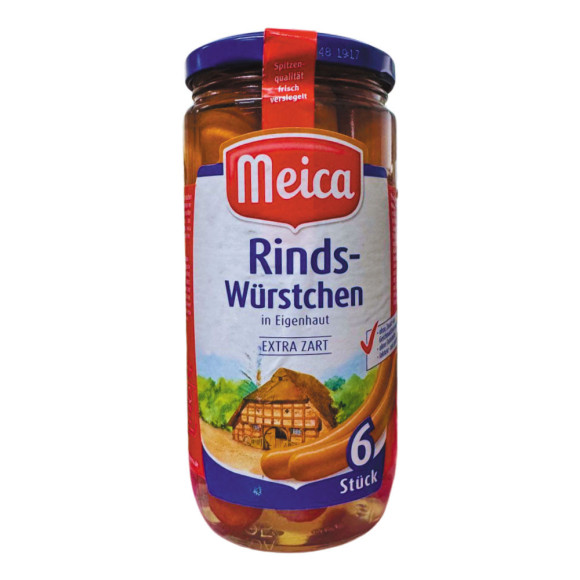 Meica Rinds-Würstchen Extra Zart x6 / Salchichas de Ternera 380g Meica Rinds-Würstchen Extra Zart x6 / Salchichas de Ternera 380g